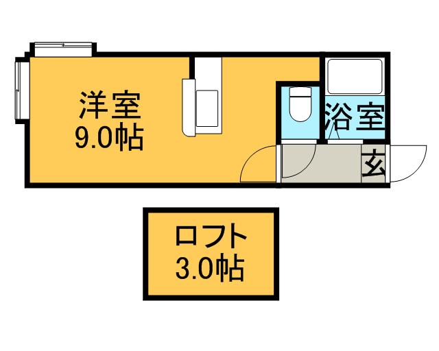 Jマック(ワンルーム/2階)の間取り写真