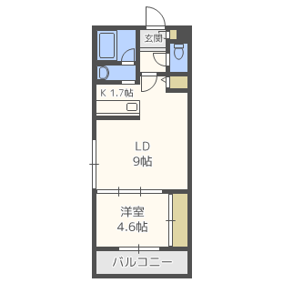 ベルセゾン(1LDK/1階)の間取り写真
