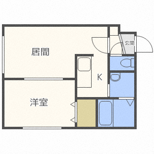 サークヒル学園前(1LDK/1階)の間取り写真