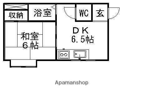 ノースエステートⅠ(1DK/2階)の間取り写真