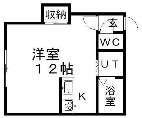 クルーズハウス澄川南(1K/1階)の間取り写真