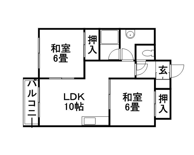 ドミ山鼻(2LDK/7階)の間取り写真