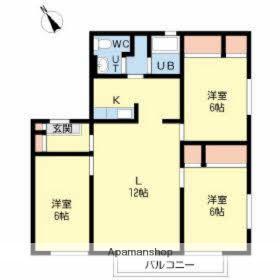 ウィンディア2(3LDK/2階)の間取り写真