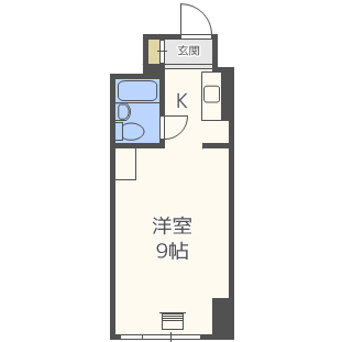 ライオンズマンション幌平橋(ワンルーム/9階)の間取り写真