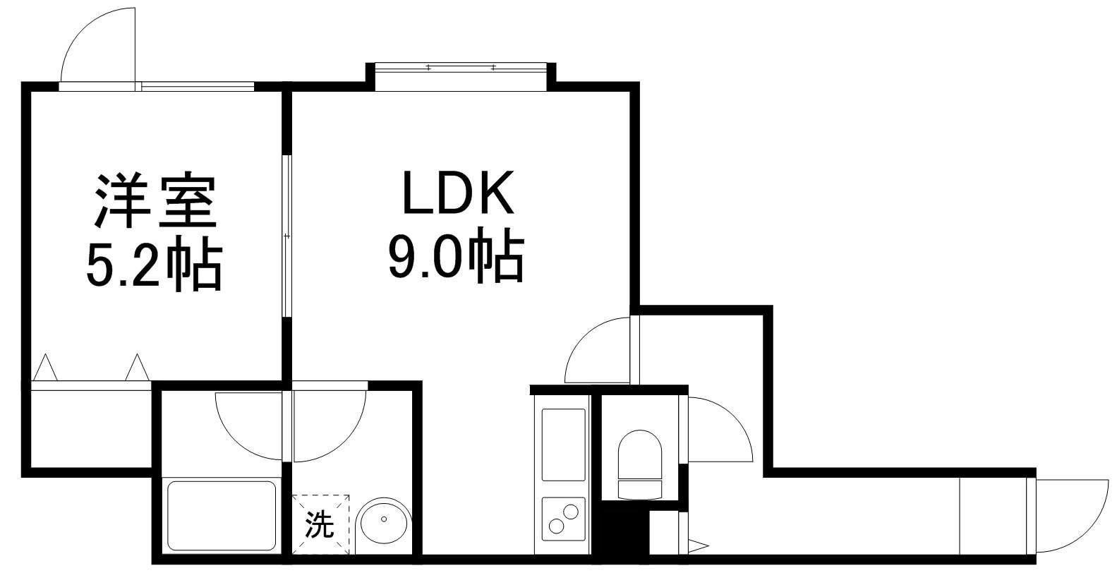 フロルドゥコルザⅡ(1LDK/1階)の間取り写真