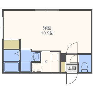 パークフォレスト(1DK/4階)の間取り写真
