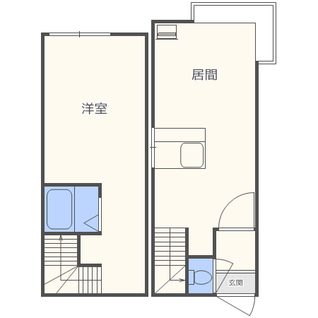 エルディハイツ(1LDK/2階)の間取り写真