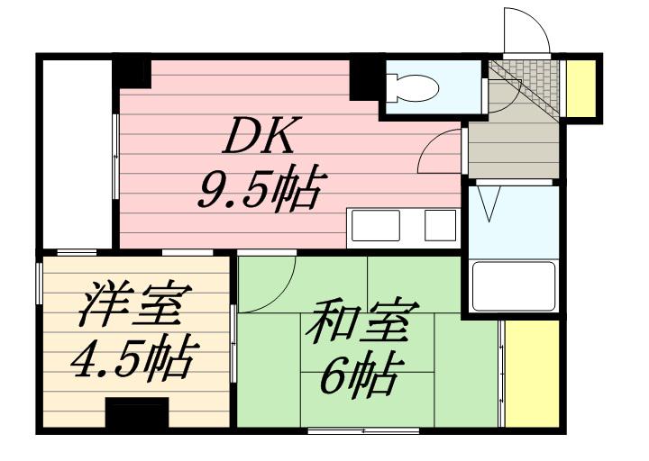 豊平コート(2DK/7階)の間取り写真