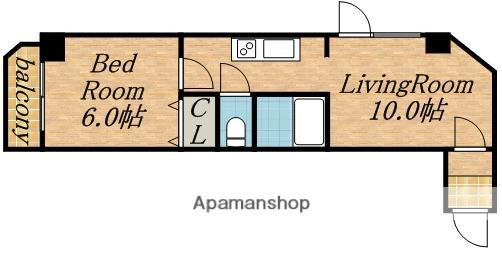 メープル南16条(1DK/2階)の間取り写真