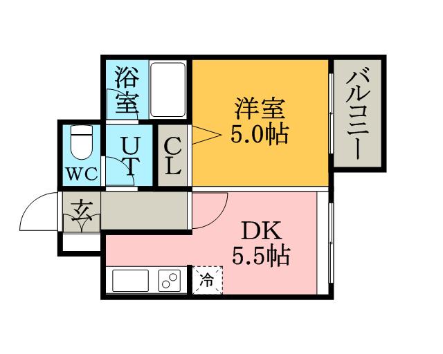 ハウスオブリザ菊水壱番館(1DK/7階)の間取り写真