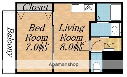 セザール山鼻九条(1LDK/2階)の間取り写真