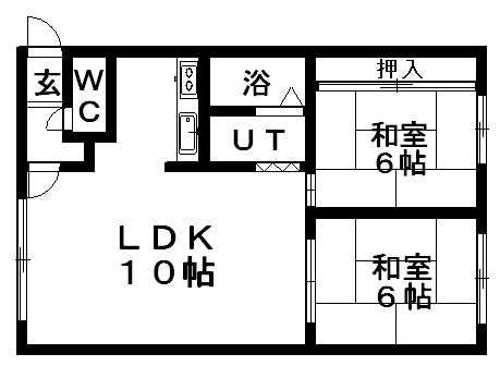 コーポアベニュー(2LDK/2階)の間取り写真