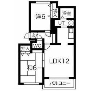 グランカーサ菊水(2LDK/4階)の間取り写真