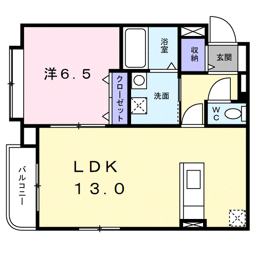 フレッシュリーヴス(1LDK/3階)の間取り写真