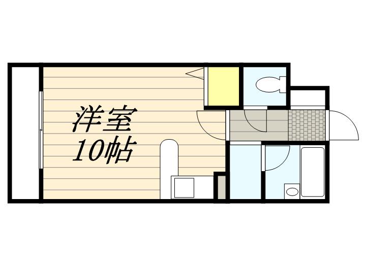 クリオ山鼻南壱番館(ワンルーム/2階)の間取り写真