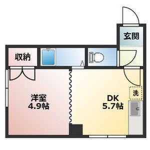 ラシュレ東札幌(1DK/3階)の間取り写真