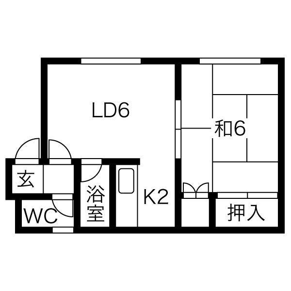 澄川マンション(1LDK/3階)の間取り写真