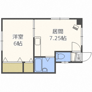 コーポ中の島R(1DK/2階)の間取り写真