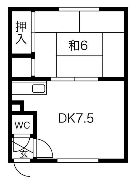 第2八栄ハウス(1DK/1階)の間取り写真