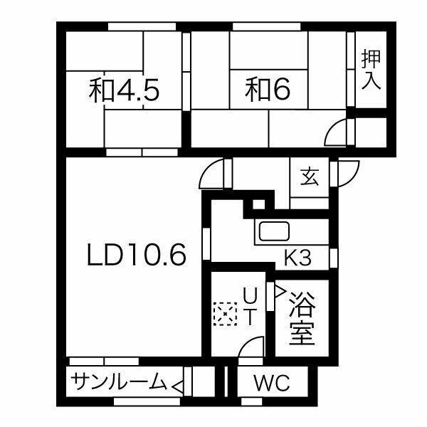 メイユール澄川S (2LDK/1階)の間取り写真