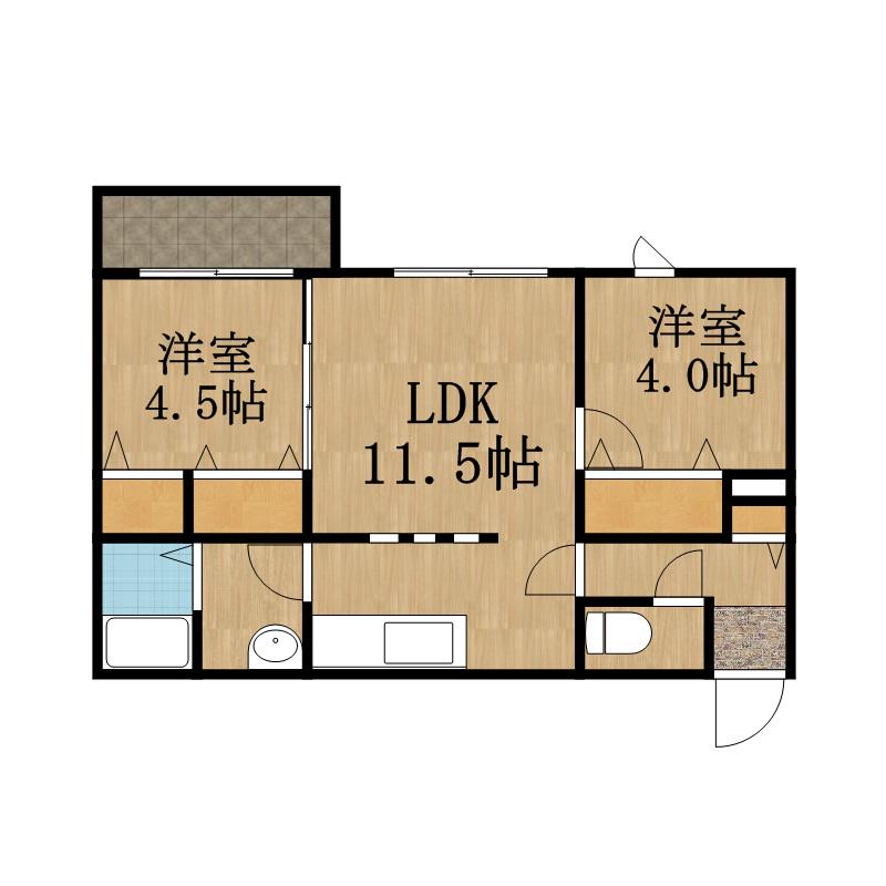 ブランシャール平岸3・8(2LDK/3階)の間取り写真