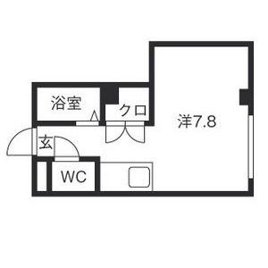 カロッツェリア菊水(ワンルーム/3階)の間取り写真