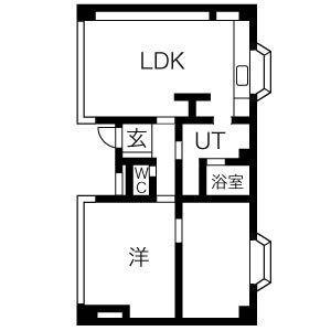 アサヒコートハウス(2LDK/1階)の間取り写真