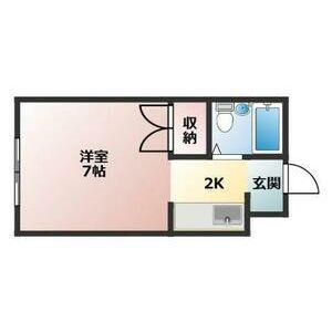 コーポ福田Ⅱ(1K/2階)の間取り写真