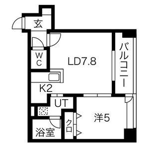 MARUKOH MS NO1(1LDK/4階)の間取り写真