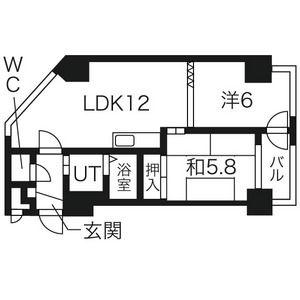 日興パレス東札幌(2LDK/10階)の間取り写真