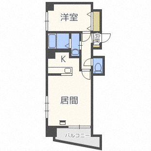 札幌市東豊線 月寒中央駅 徒歩6分 8階建 築23年(1LDK/7階)の間取り写真