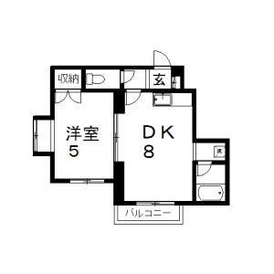 グランドール平岸512(1DK/3階)の間取り写真