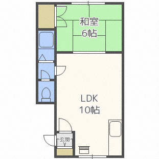 メゾンクルミ(1LDK/2階)の間取り写真