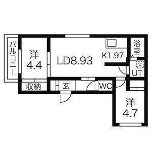 レガリア豊平公園(2LDK/1階)の間取り写真