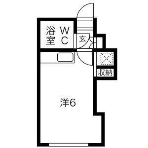 シャトレ大洋(ワンルーム/2階)の間取り写真
