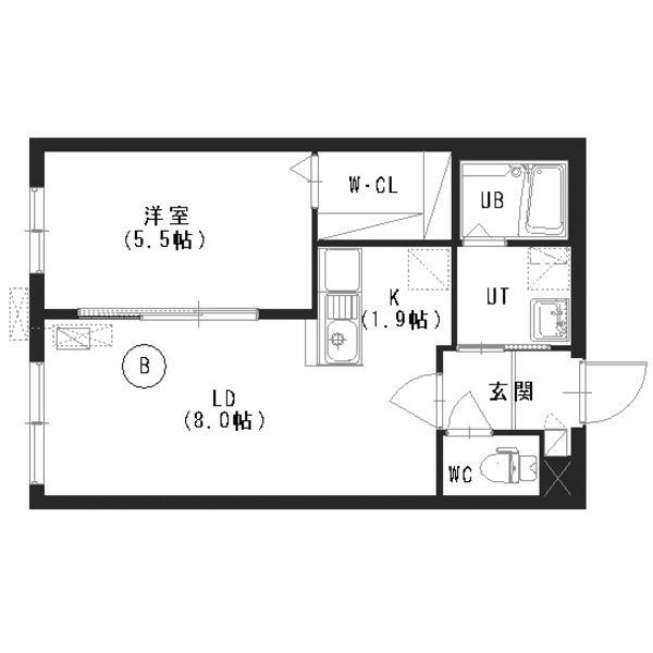 INFINITY平岸(1LDK/3階)の間取り写真