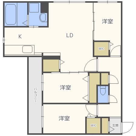 ミュンヘンスクエアⅠ(3LDK/4階)の間取り写真