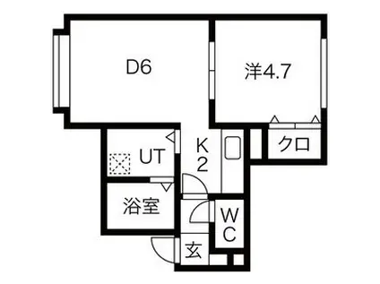 PRESTIGE HIRAGISHI(1LDK/1階)の間取り写真