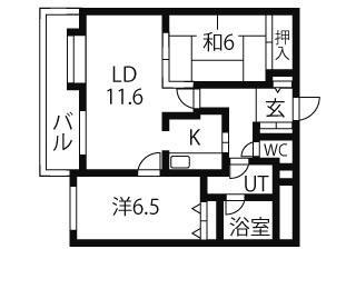 MANSION KURODA南8条(2LDK/3階)の間取り写真