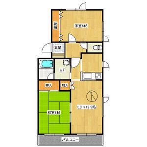エトワール川沿(2LDK/1階)の間取り写真