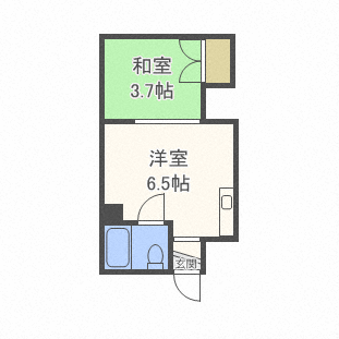 第5もりいマンション(1DK/3階)の間取り写真