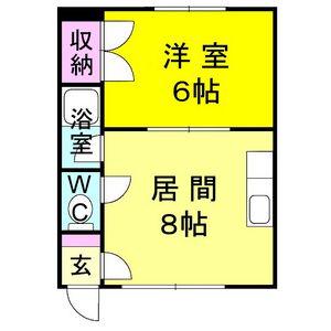 エステートK・K(1LDK/1階)の間取り写真