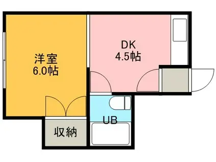 ライオネル水車町(1DK/4階)の間取り写真