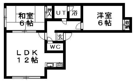 グランガーデン(2LDK/2階)の間取り写真