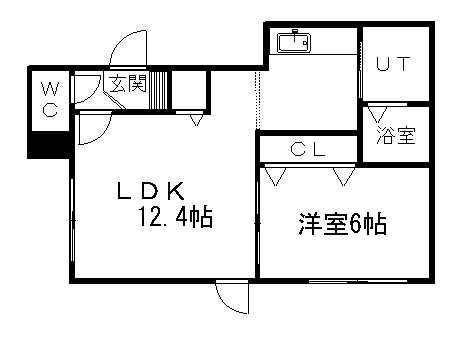 ヴィーブル南13(1LDK/3階)の間取り写真