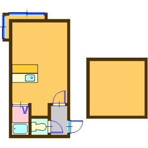 ベル澄川B棟(1K/2階)の間取り写真