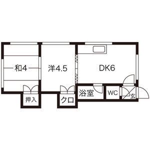 コーポラス千豊第2(2DK/1階)の間取り写真