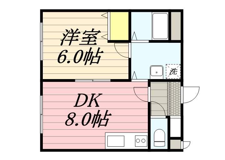 シャトー山崎(1LDK/3階)の間取り写真
