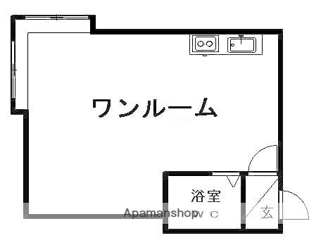 ハイツポンム(ワンルーム/2階)の間取り写真