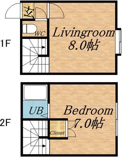 プランドール平岸(1DK/2階)の間取り写真